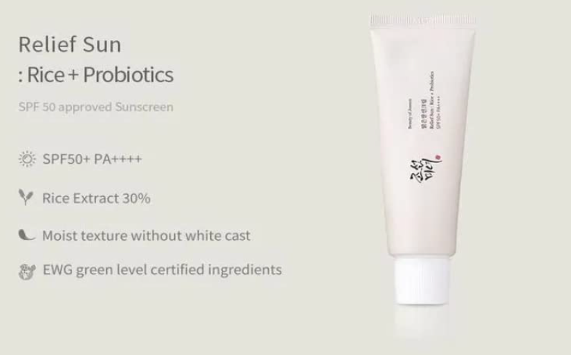 Beauty of Joseon Relief Sun Rice + Probiotics SPF Sunscreen - Korean