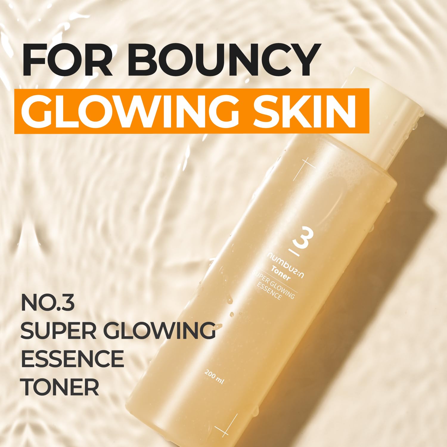 numbuzin No.3 Super Glowing Essence Toner | Fermented Ingredients, Niacinamide, Galactomyces, glowy skin radiance, Korean Skin Care for Face | 6.76 Fl Oz - Rush Glam